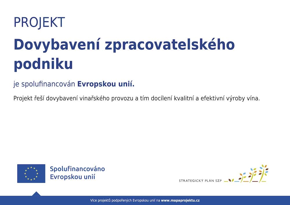 Projekt Dovybavení zpracovatelského podniku je spolufinancován Evropskou unií.